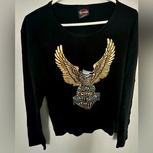Long sleeve black Harley Davidson T-shirt, size 2 X
